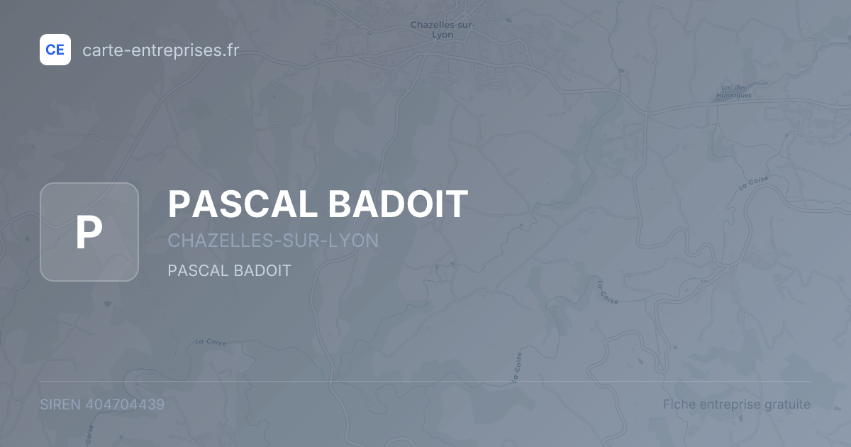 PASCAL BADOIT — 404704439 — fiche entreprise
