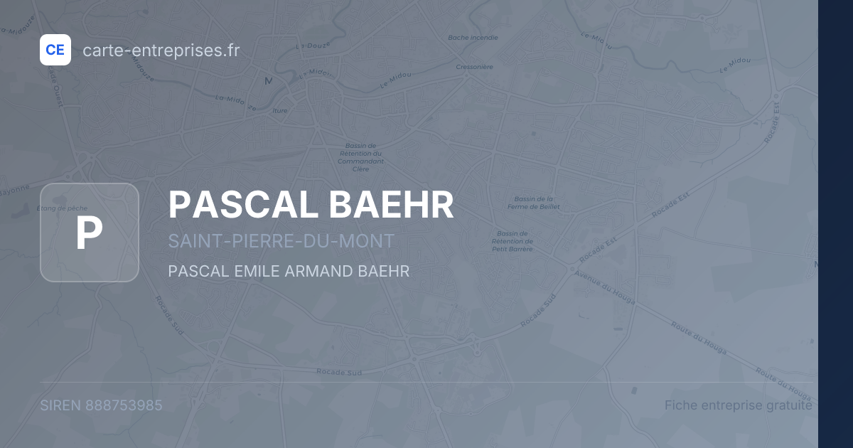 PASCAL BAEHR — 888753985 — fiche entreprise