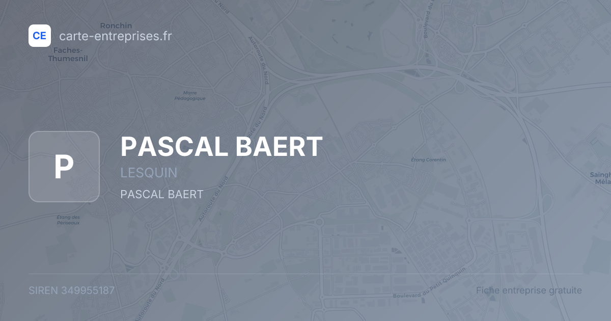 PASCAL BAERT — 349955187 — fiche entreprise