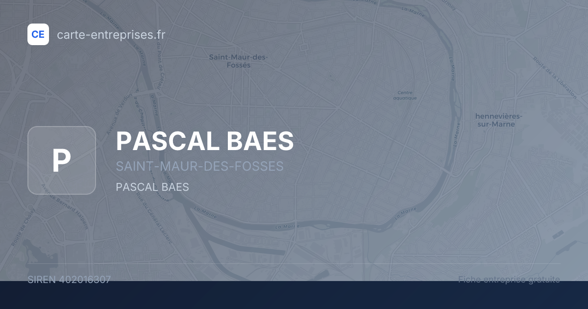 PASCAL BAES — 402016307 — fiche entreprise