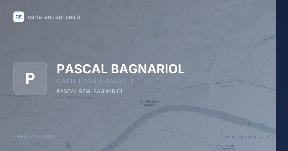 PASCAL BAGNARIOL — 422767863 — fiche entreprise