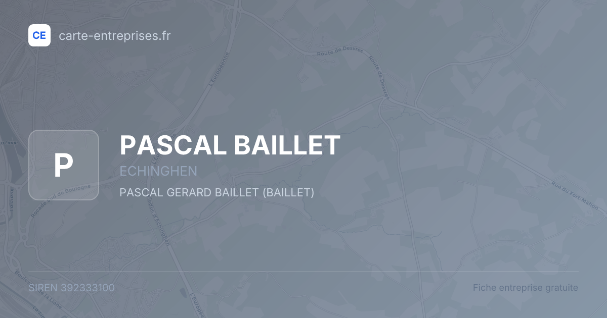 PASCAL BAILLET — 392333100 — fiche entreprise