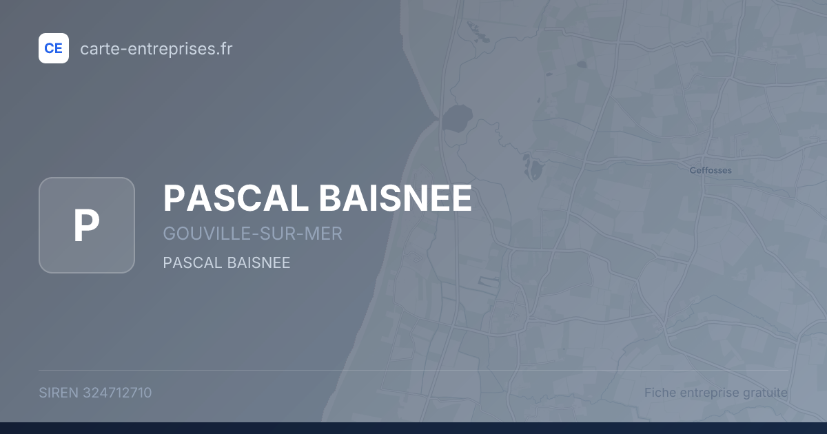 PASCAL BAISNEE — 324712710 — fiche entreprise