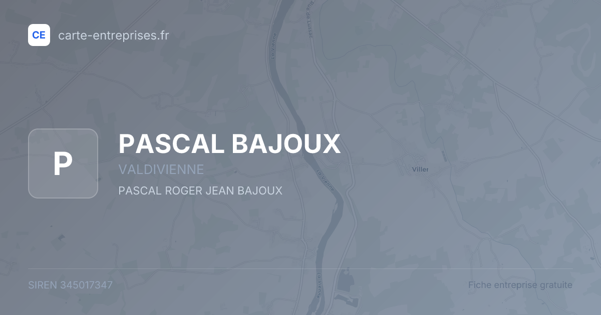 PASCAL BAJOUX — 345017347 — fiche entreprise