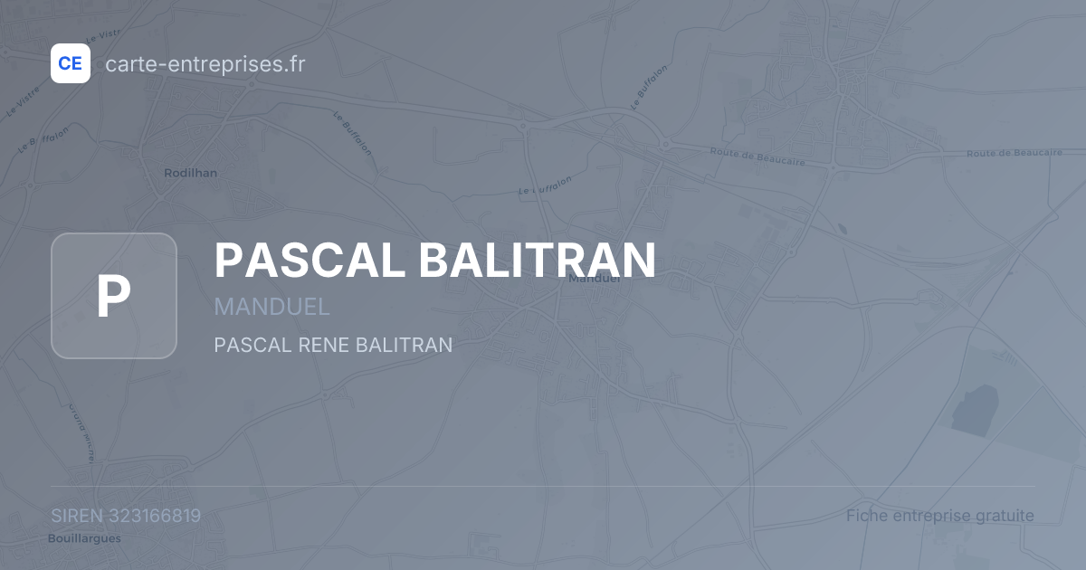 PASCAL BALITRAN — 323166819 — fiche entreprise