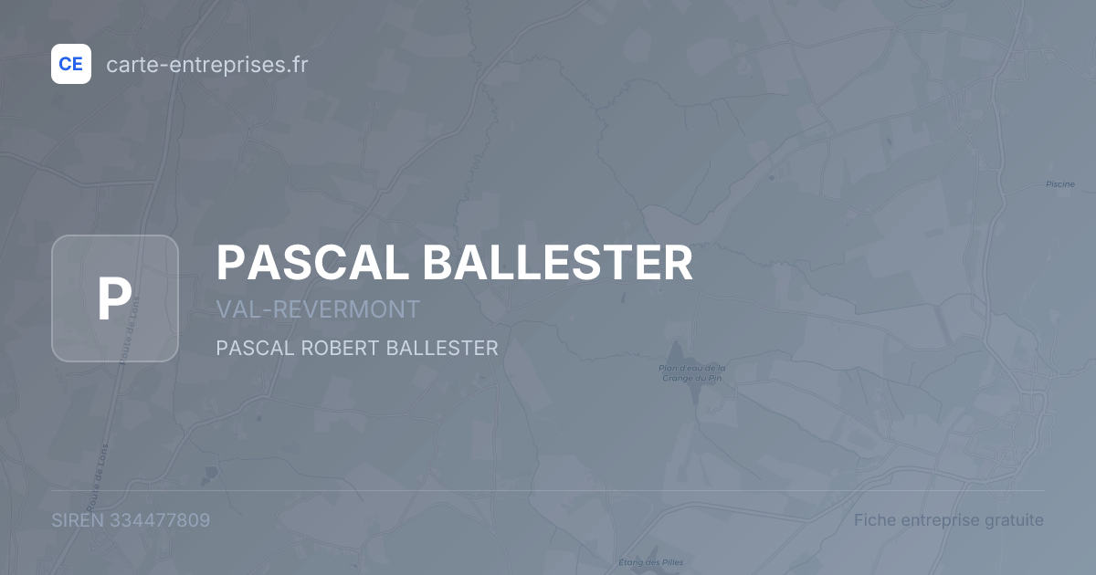 PASCAL BALLESTER — 334477809 — fiche entreprise