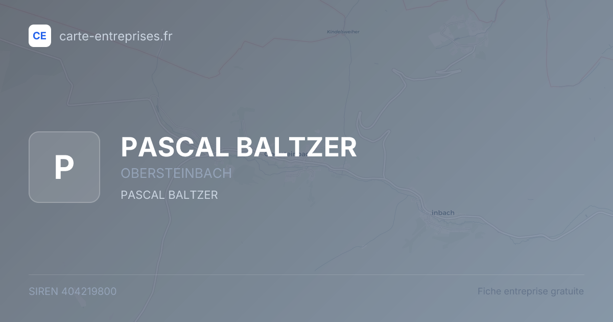 PASCAL BALTZER — 404219800 — fiche entreprise