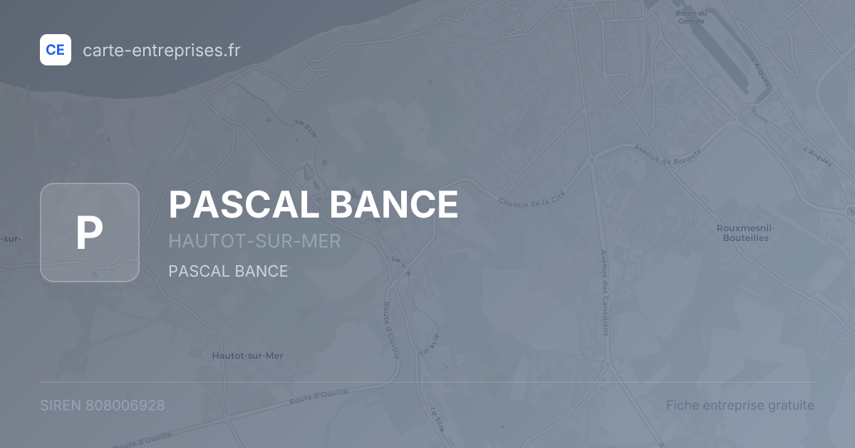 PASCAL BANCE — 808006928 — fiche entreprise