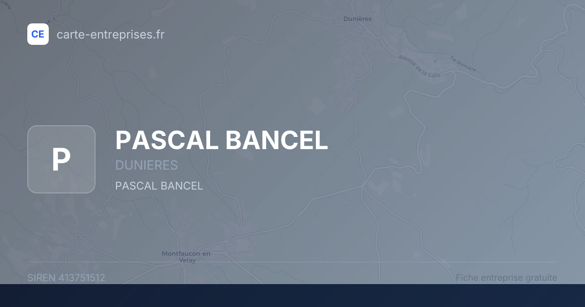 PASCAL BANCEL — 413751512 — fiche entreprise