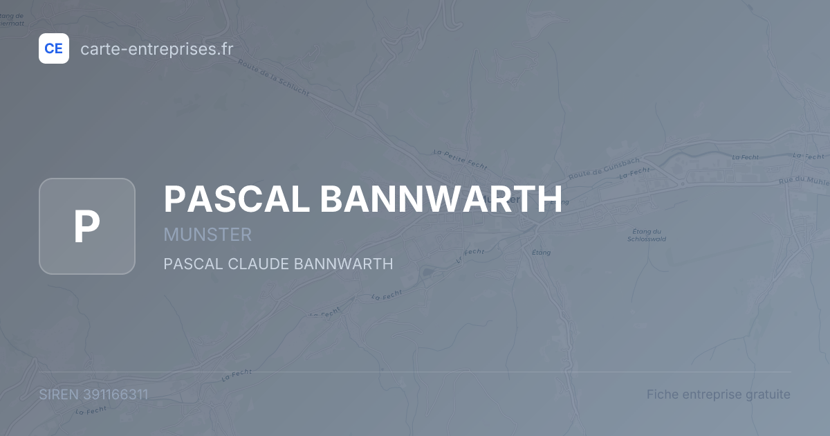 PASCAL BANNWARTH — 391166311 — fiche entreprise