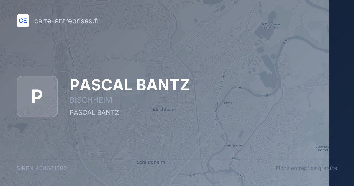 PASCAL BANTZ — 408661585 — fiche entreprise