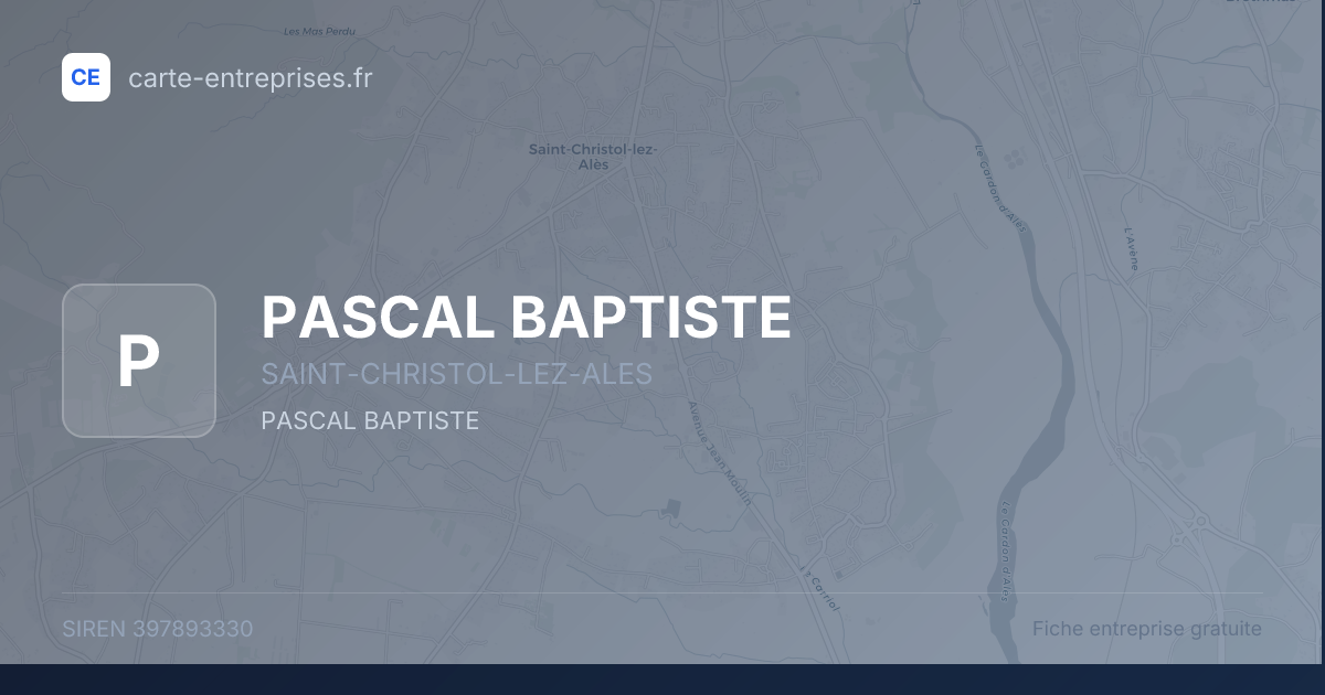 PASCAL BAPTISTE — 397893330 — fiche entreprise
