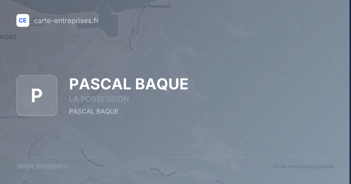 PASCAL BAQUE — 390056976 — fiche entreprise