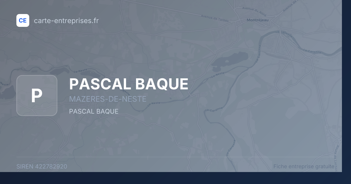 PASCAL BAQUE — 422782920 — fiche entreprise