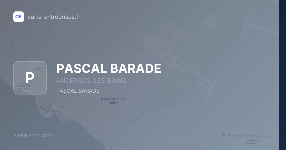 PASCAL BARADE — 333078129 — fiche entreprise