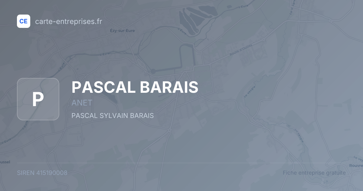 PASCAL BARAIS — 415190008 — fiche entreprise