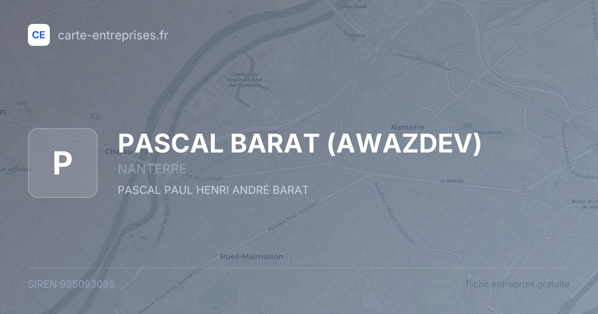 PASCAL BARAT (AWAZDEV) — 995093085 — fiche entreprise