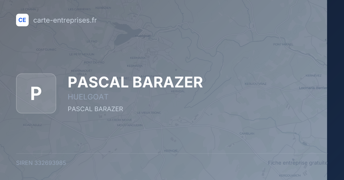 PASCAL BARAZER — 332693985 — fiche entreprise