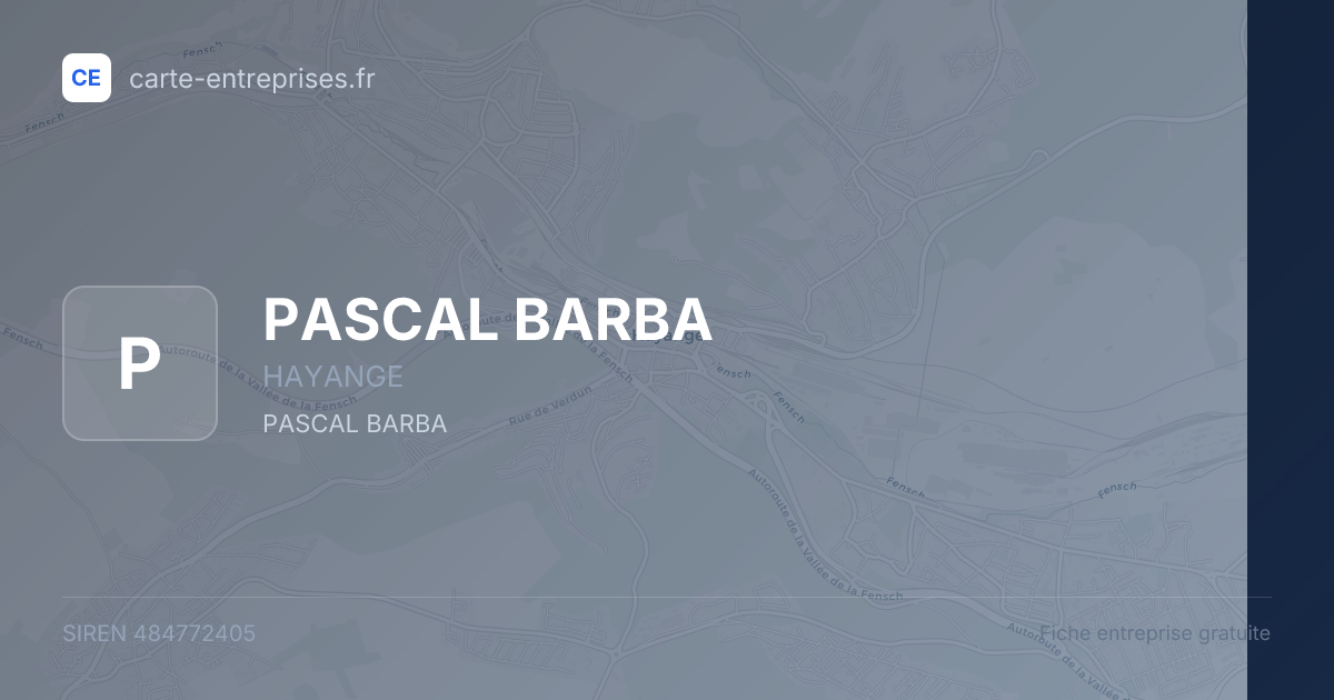 PASCAL BARBA — 484772405 — fiche entreprise