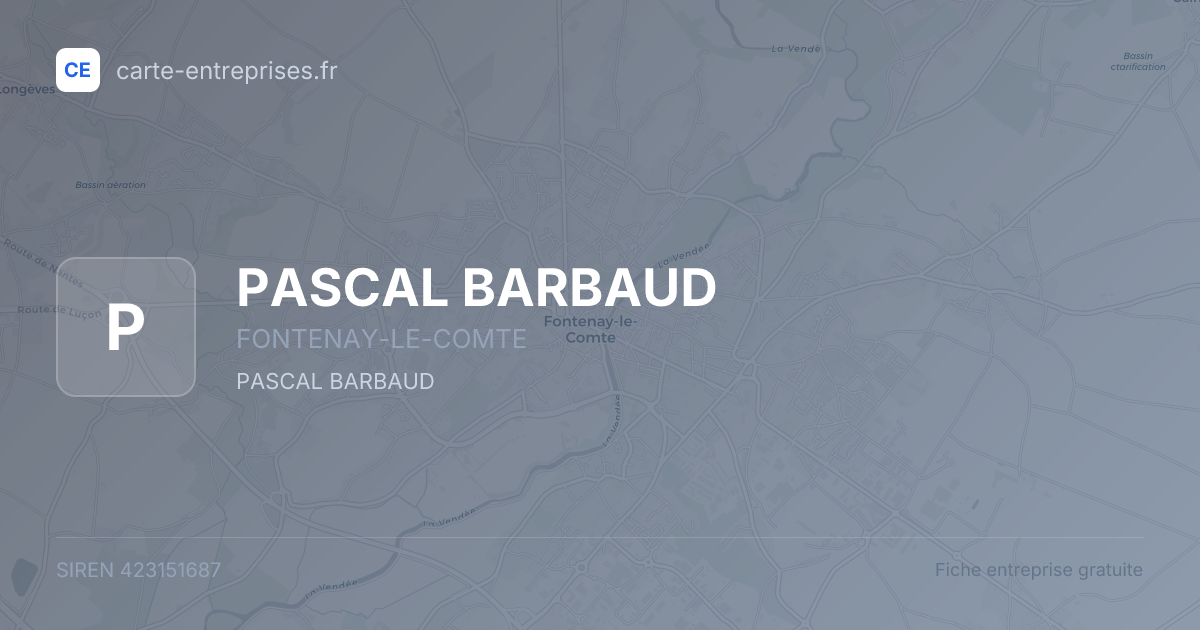 PASCAL BARBAUD — 423151687 — fiche entreprise