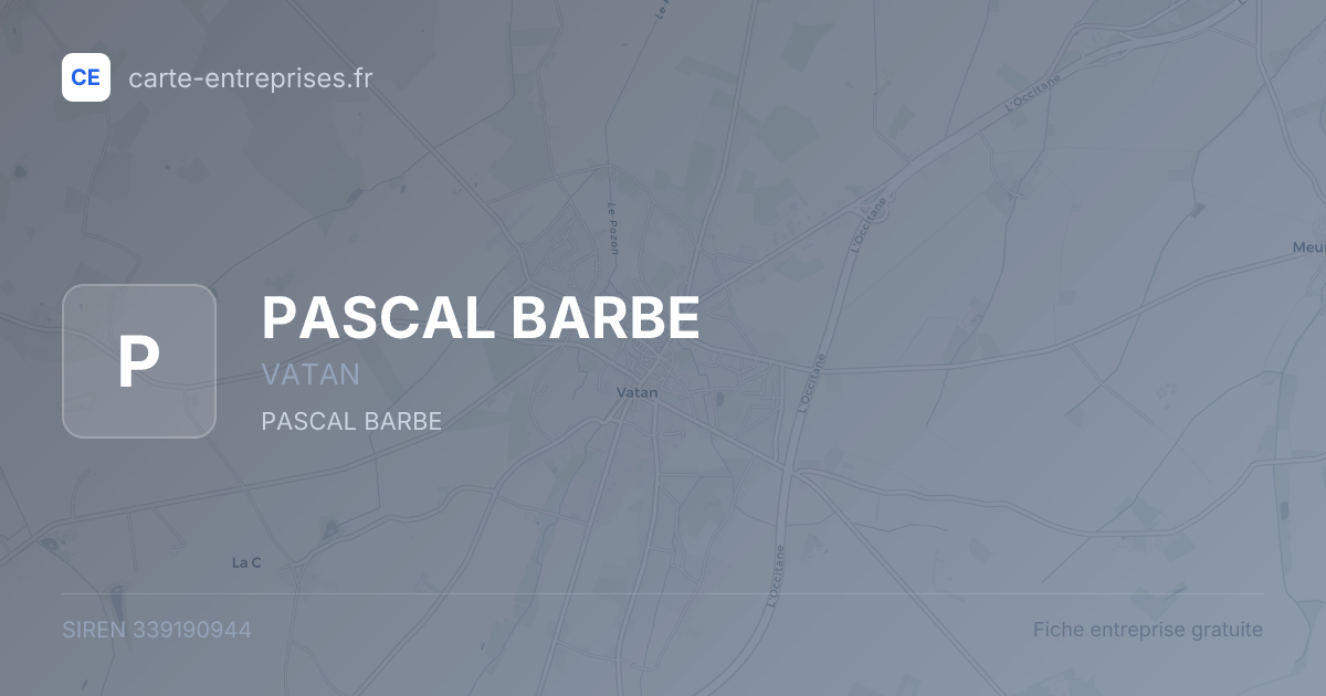 PASCAL BARBE — 339190944 — fiche entreprise