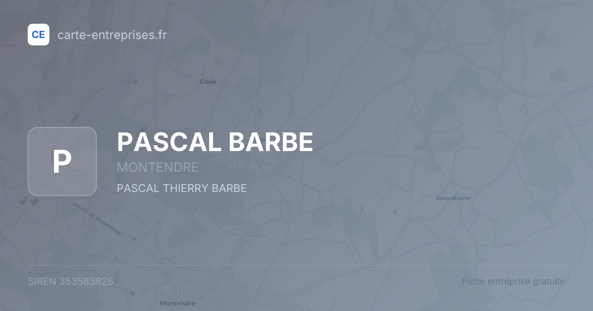 PASCAL BARBE — 353583826 — fiche entreprise