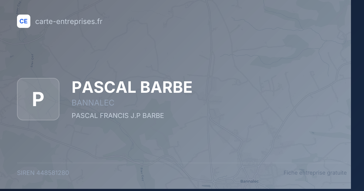 PASCAL BARBE — 448581280 — fiche entreprise