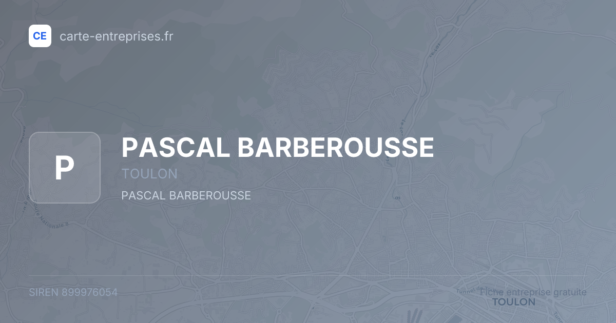 PASCAL BARBEROUSSE — 899976054 — fiche entreprise