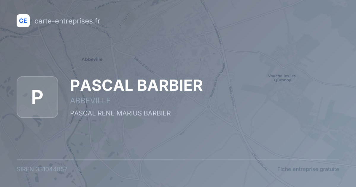 PASCAL BARBIER — 331044057 — fiche entreprise