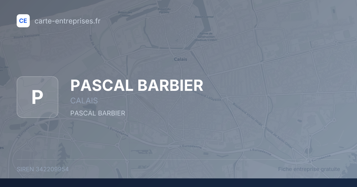 PASCAL BARBIER — 342209954 — fiche entreprise