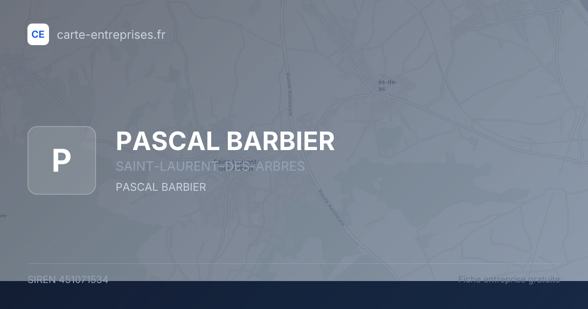 PASCAL BARBIER — 451071534 — fiche entreprise