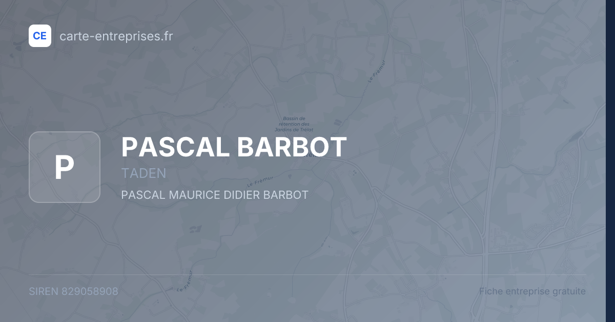 PASCAL BARBOT — 829058908 — fiche entreprise