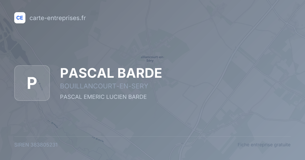 PASCAL BARDE — 383805231 — fiche entreprise