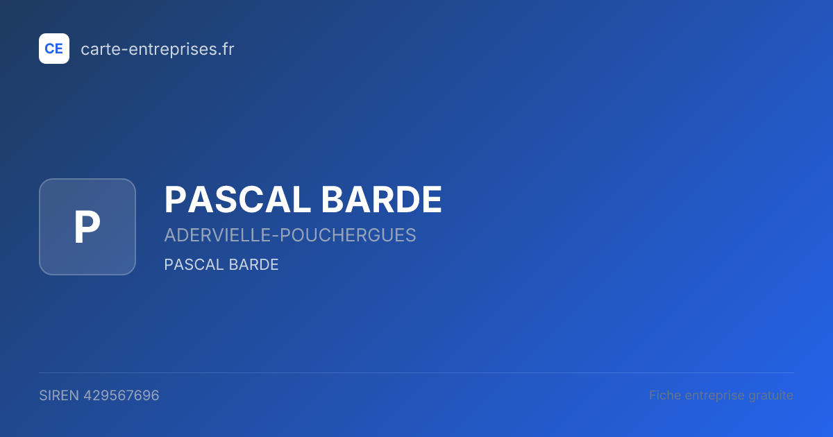 PASCAL BARDE — 429567696 — fiche entreprise