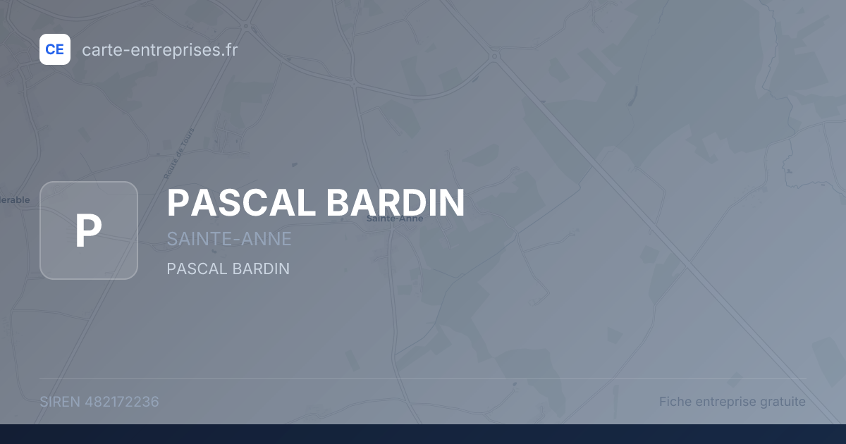 PASCAL BARDIN — 482172236 — fiche entreprise