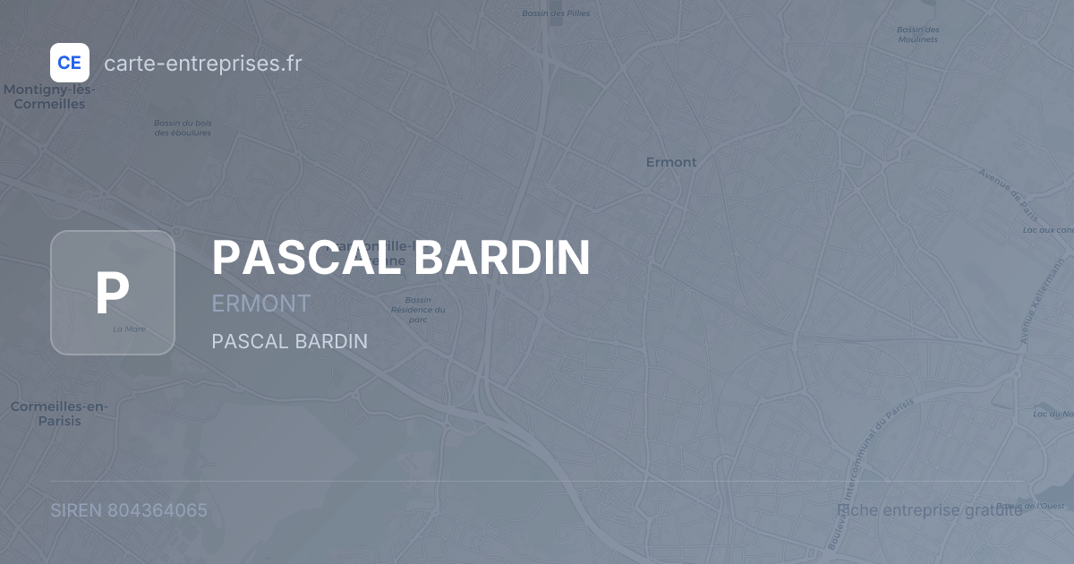 PASCAL BARDIN — 804364065 — fiche entreprise