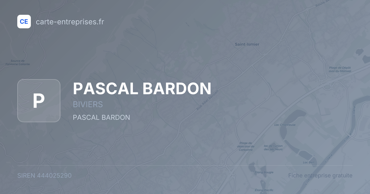 PASCAL BARDON — 444025290 — fiche entreprise