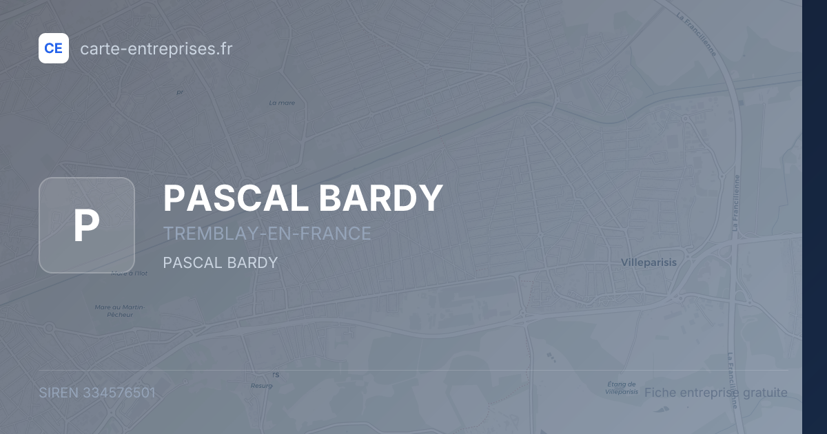 PASCAL BARDY — 334576501 — fiche entreprise