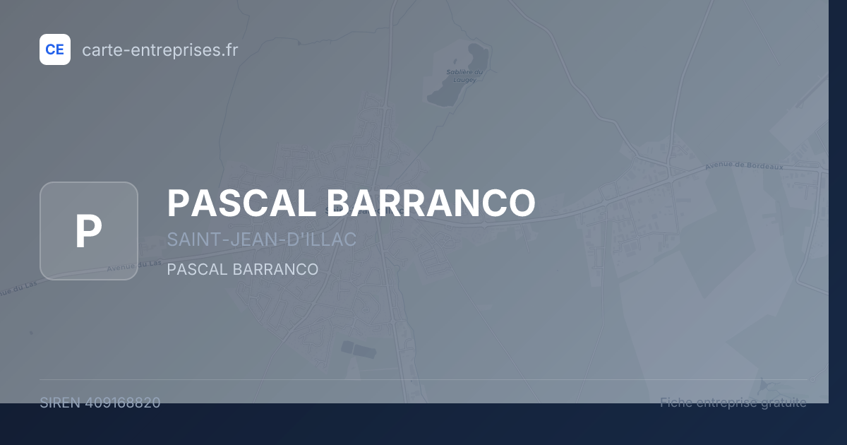 PASCAL BARRANCO — 409168820 — fiche entreprise