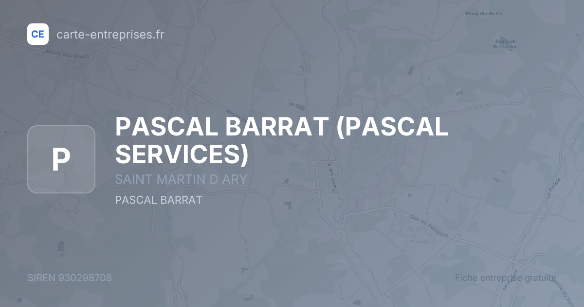 PASCAL BARRAT (PASCAL SERVICES) — 930298708 — fiche entreprise