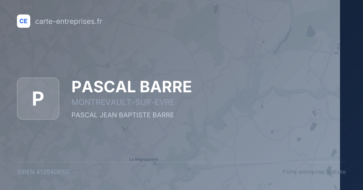 PASCAL BARRE — 413040650 — fiche entreprise
