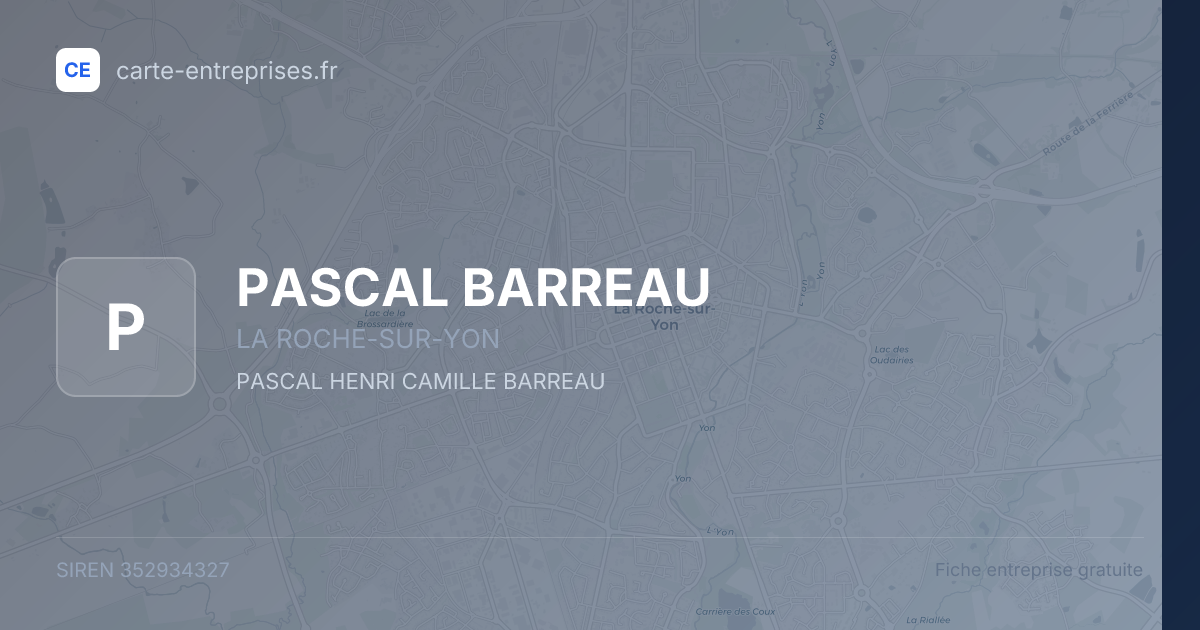 PASCAL BARREAU — 352934327 — fiche entreprise
