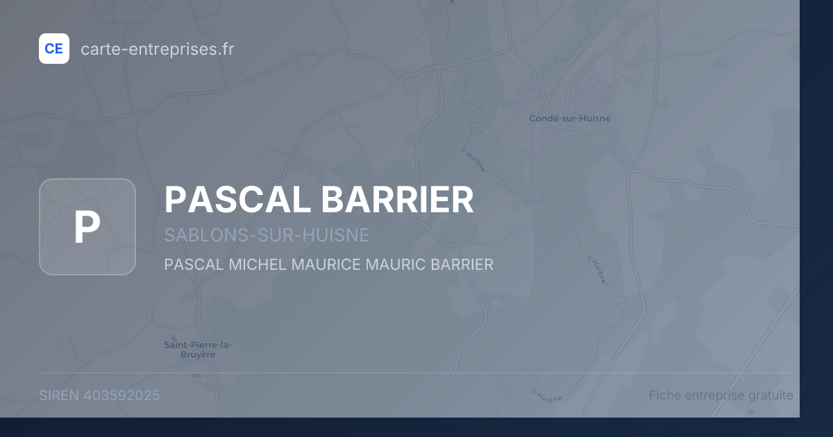 PASCAL BARRIER — 403592025 — fiche entreprise