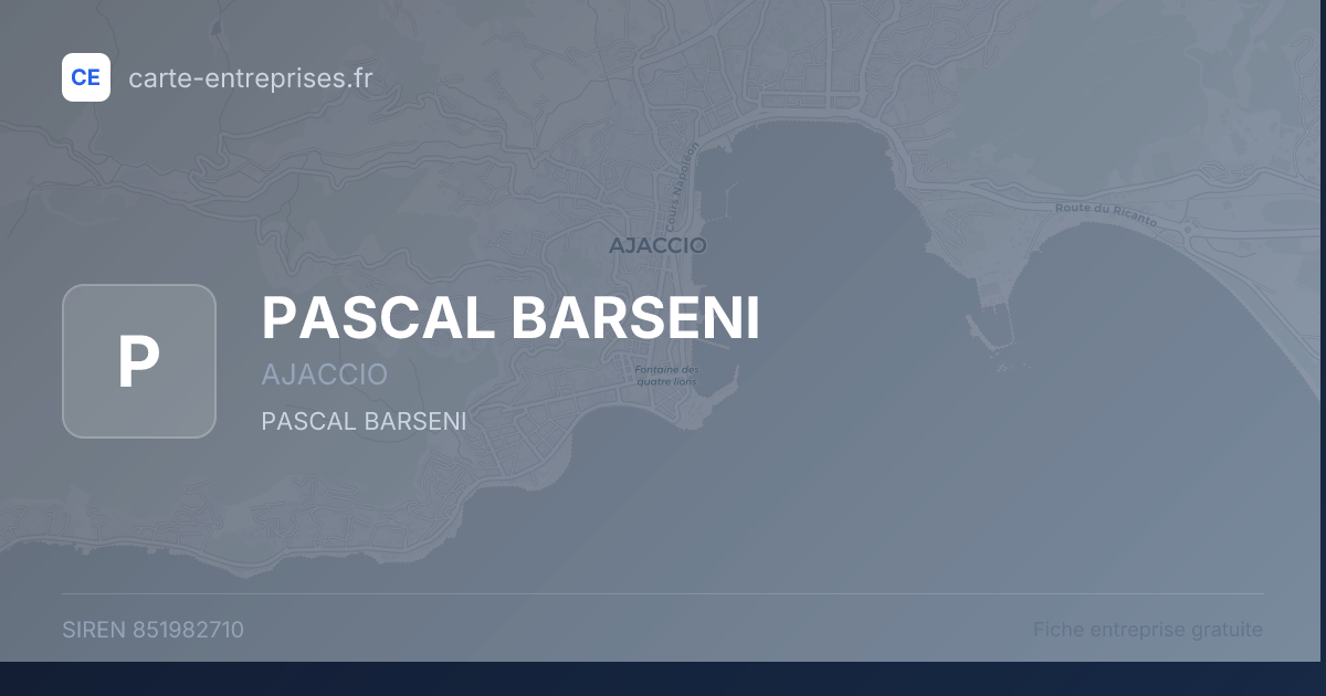 PASCAL BARSENI — 851982710 — fiche entreprise