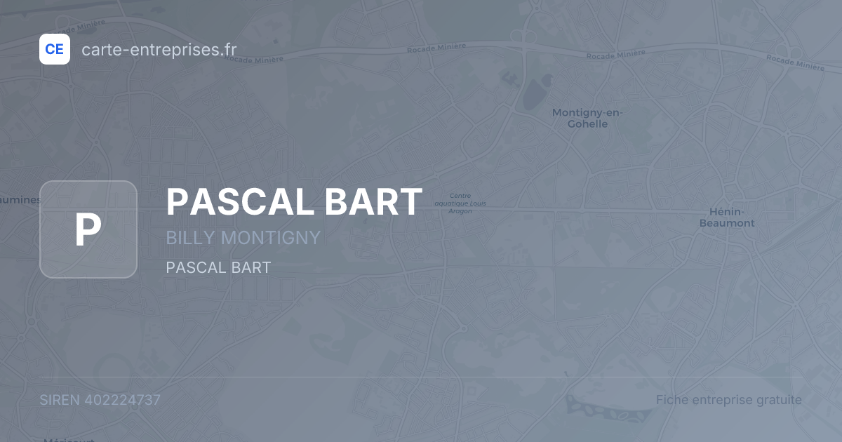 PASCAL BART — 402224737 — fiche entreprise