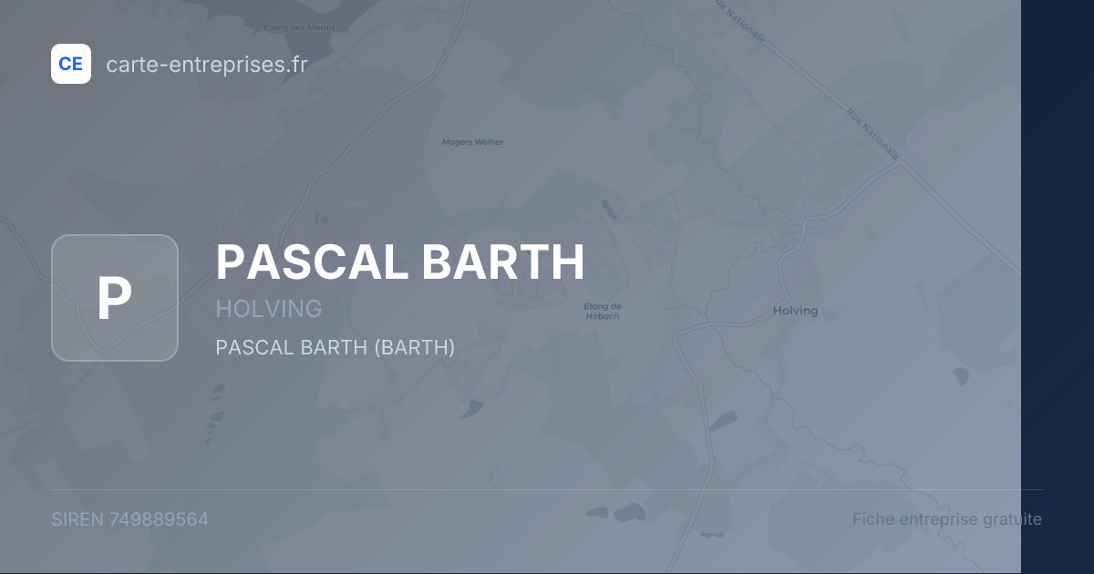 PASCAL BARTH — 749889564 — fiche entreprise