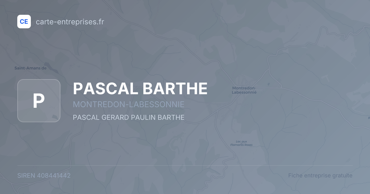 PASCAL BARTHE — 408441442 — fiche entreprise