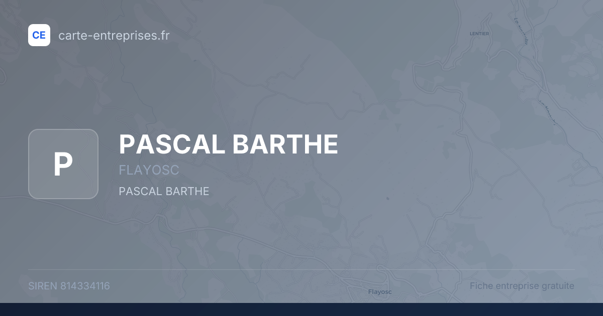 PASCAL BARTHE — 814334116 — fiche entreprise