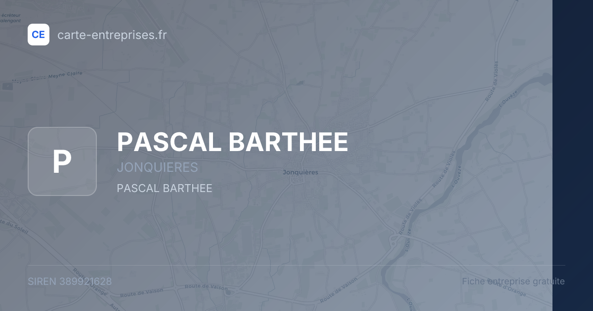 PASCAL BARTHEE — 389921628 — fiche entreprise