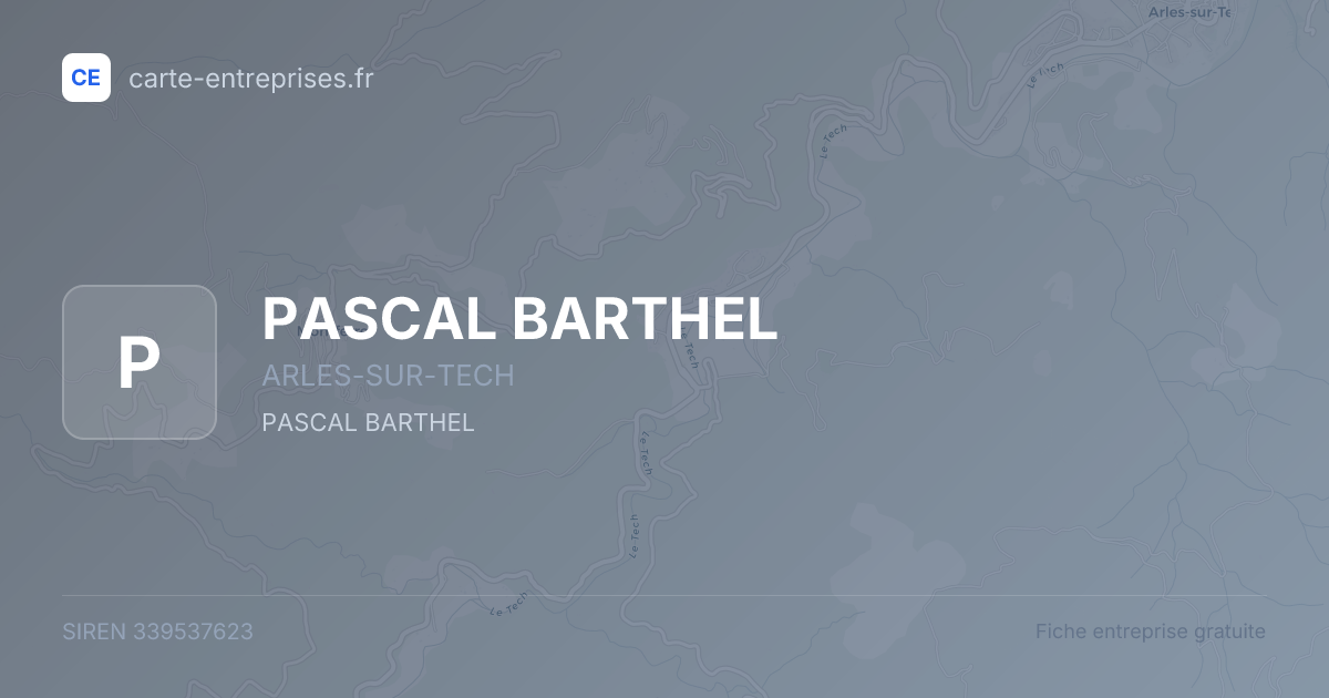 PASCAL BARTHEL — 339537623 — fiche entreprise